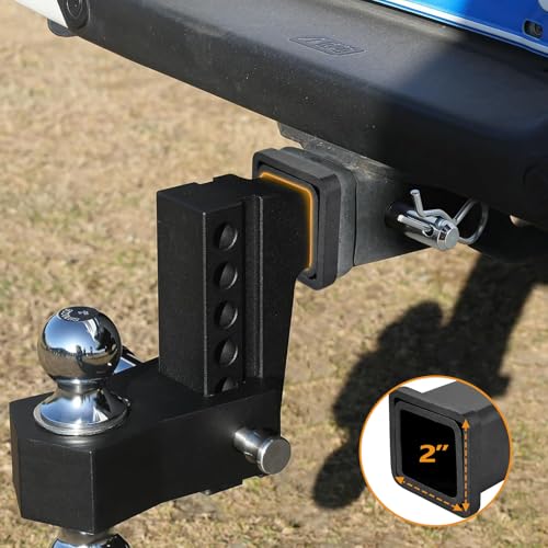 Image of Trailer Hitch Adapter 2-1 /2 inch to 2 inch Hitch Reducer Sleeve | Includes 5 /8 inch Pin & Clip, Large to Small, Fits Tractor,RV,Truck,Bike Rack & Cargo Carriers, Durable Carbon Steel Construction