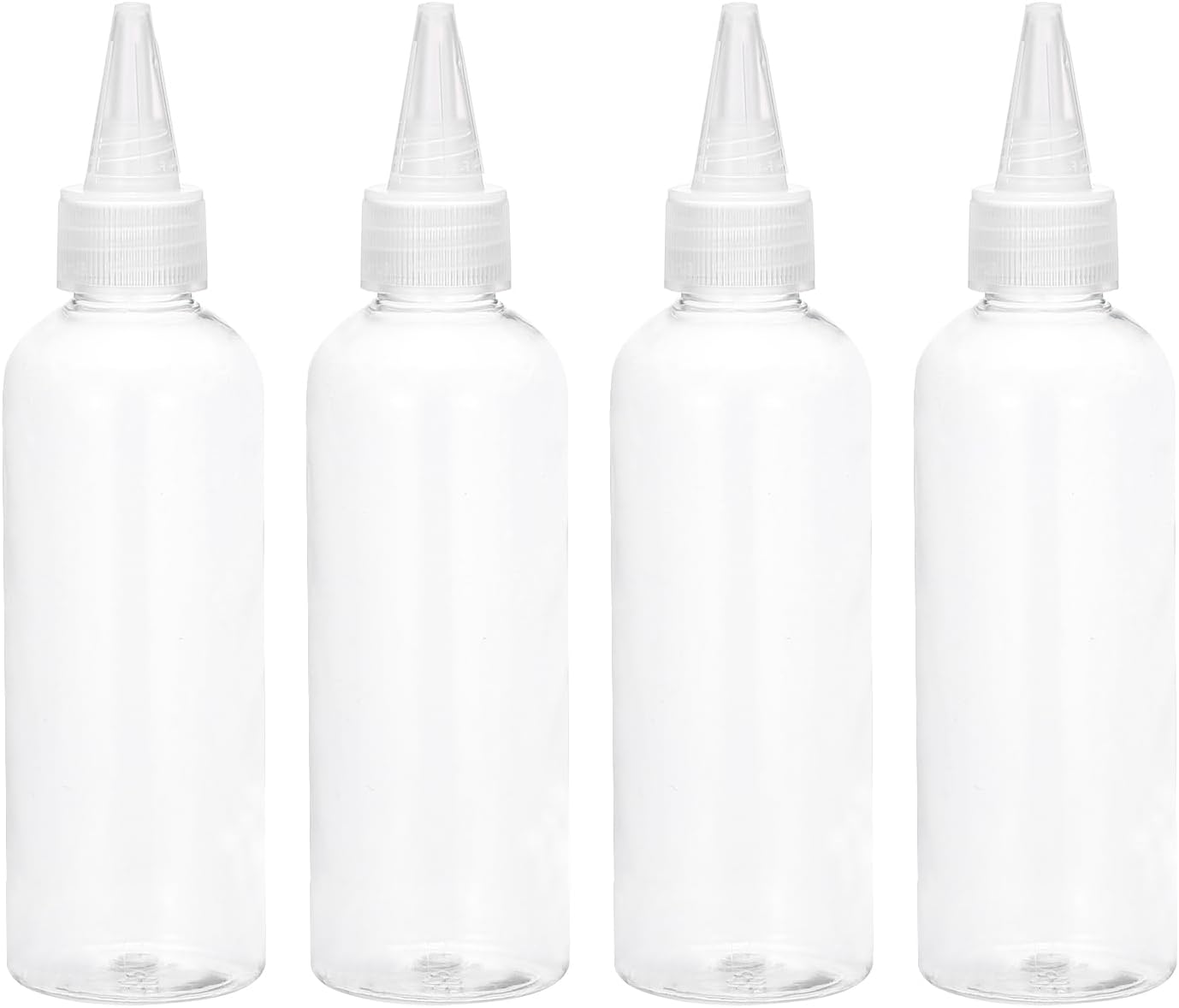 MECCANIXITY 2 Pack 100ml/3.4oz Dispensing Bottles Plastic Squeeze Bottle with Twist Top Cap Graduated Measurement for Liquids, Inks, Oils, Arts, Crafts