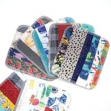 Scrap Felt Dish Cloth – Reusable Upcycled Cotton Scrubber – Eco Friendly Swedish Dishcloth Alternative – Machine Washable Heavy Duty Kitchen Sponge Replacement – Made in USA (Surprise Prints)