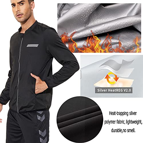 Lazawg Sauna Suit For Men Sauna Jacket Long Sleeve Sweat Suits Top Zipper Workout Jackets #TOP1