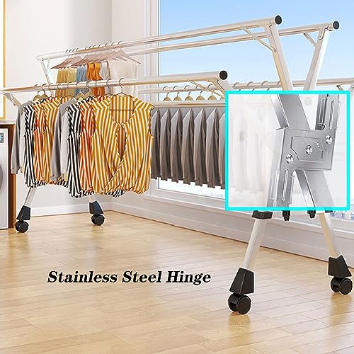 Séchoir à linge de sol compact en inox pour étendre de grands draps - 4
