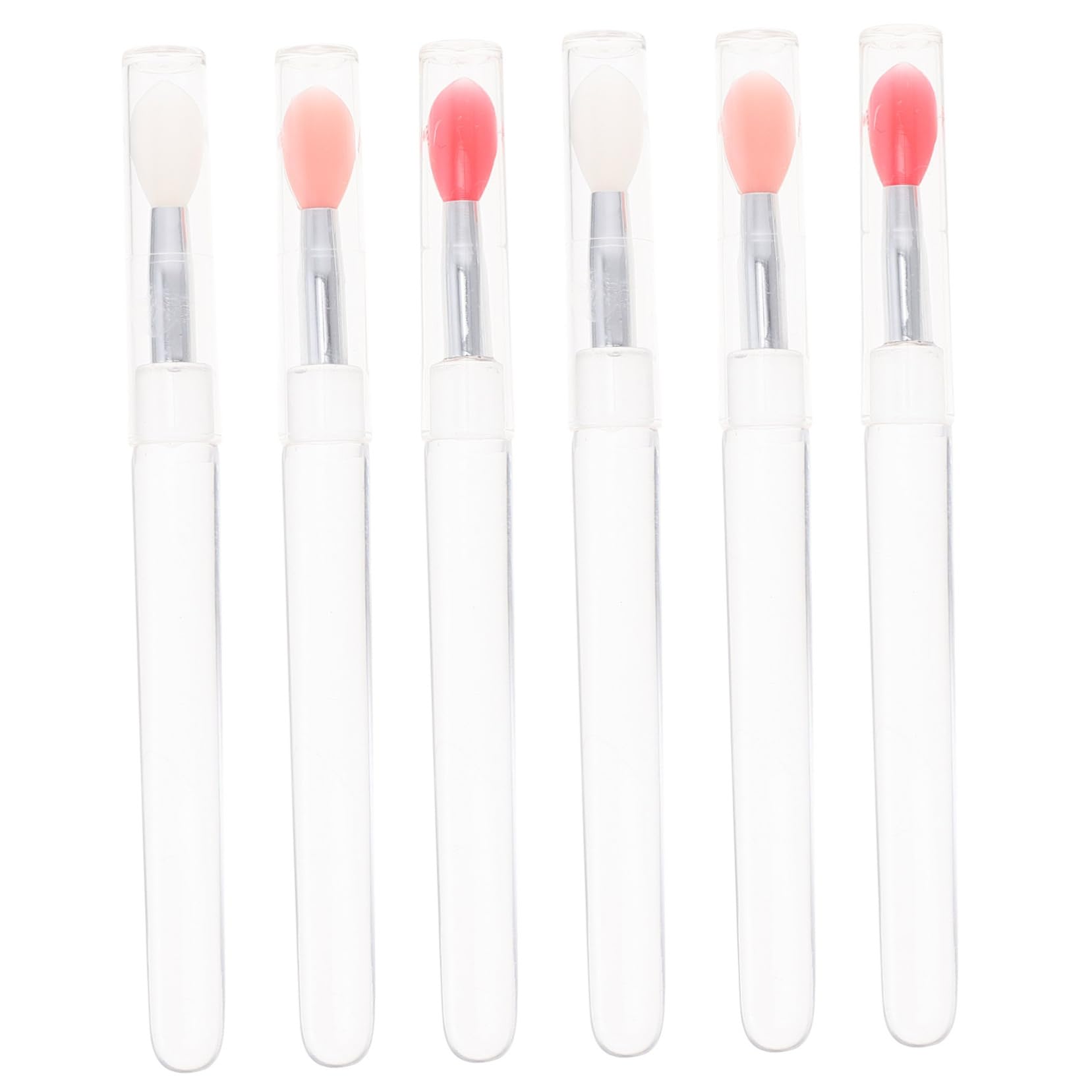 Beavorty 6pcs Silicone Lip Makeup Brushes Set Lipstick Applicators Brush Mask Applicator Cosmetic Makeup