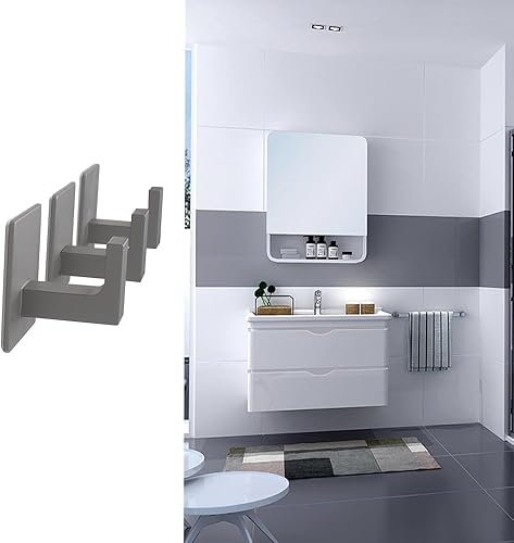 Miniatura 16 de Ganchos para Toallas de Baño, Paquete de 2 Ganchos Cuadrados Autoadhesivos para Abrigos, Gancho Resistente para Bata Sin Perforación, Colgador de