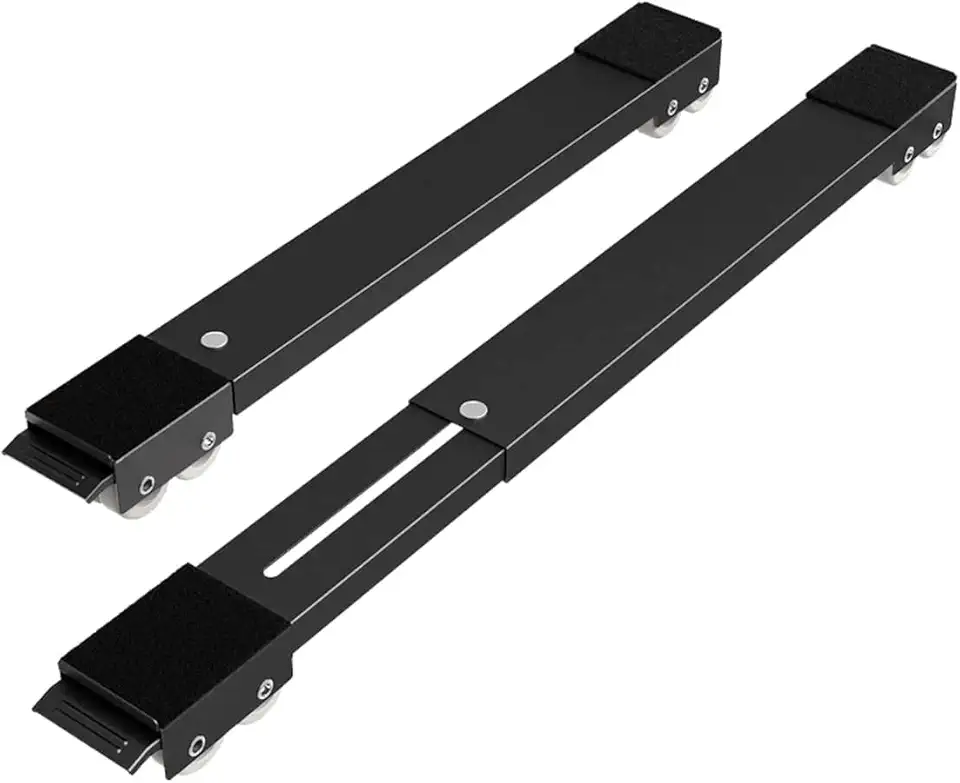 Base Suporte com Rodinhas Ajustável para Geladeira, Fogão e Máquina de Lavar Suporte Elevado Até 200 kg (Preto)