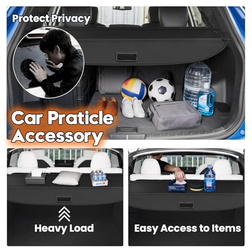 Image of Powerty Cargo Cover for 2015-2018 Hyundai Santa Fe Sport(Not for Santa Fe), Canvas Texture Trunk Cover Privacy Screen Rear Security Shade for Santa Fe Sport Accessories