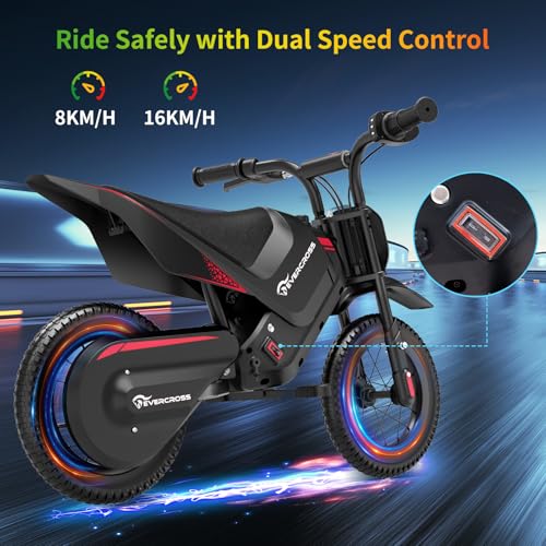 EVERCROSS EV05M Moto Electrique pour Enfants, 150W Moto Electrique, Mode de Vitesse 8/16km/h et 10km de Distance, 12 Pouces Motocross pour Enfants 3-12 Ans – vue 4