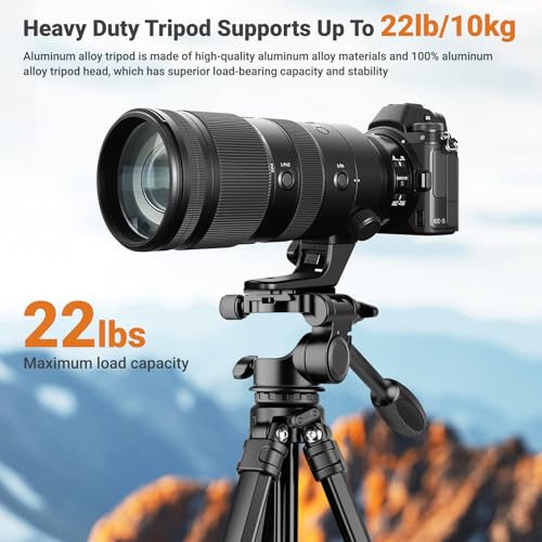 66" Travel Tripod for Camera, Aluminum Compact Tripod - Lowest price - image 5