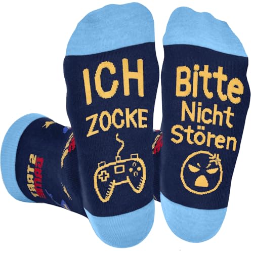 Dealswin Lustige Gaming Socken Gamer Geschenk Mit Spruch Bitte Nicht Stören Ich Zocke Zocken Socken Lustig Neuheit Weihnachts Ostern Geburtstag Geschenke Für Zocker Männer Herren Jungs Frauen Damen