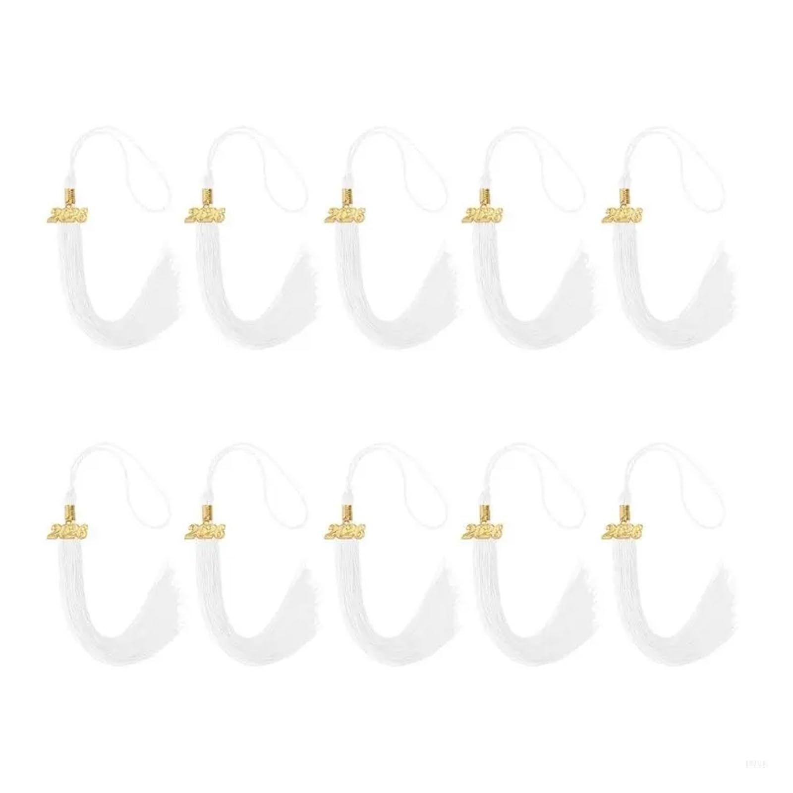 Tassel Graduation 10Pcs 2026 Graduation Tassels With Year Charm Class Of Hat Decoration For Bachelor Gown Caps for Graduate Ceremonies and Memorials(White)
