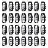 MICMART 100 Pcs Snap Clips U Shape Metal Teeth Clips With Soft Silicone Rubber DIY Comb Single Clip