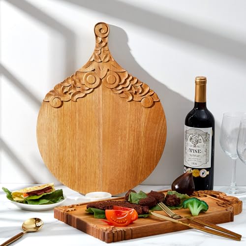 Set 2 Tablas de Cortar de Madera Mango con Mango miniatura 3