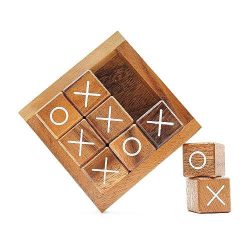 Bsiri Tic Tac Toe For Kids And Adults Coffee Table Living Room Decor And Desk Decor Family Games Night Classic Board Games Wood Rustic For Families Size 4 Inch #TOP2