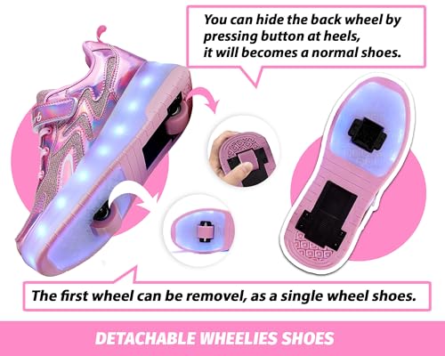 Roller Skate Shoes for Kids Boys Girls LED Roller Sneakers Light Up Fashion Flashing Wheels Shoes Rechargeable4