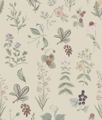 myforHD Papel Pintado Autoadhesivo Flores 44cmX300cm Papel de Pared Papel Adhesivo para Muebles Removible Impermeable Retro Vinilo PVC Pegatina Decorativos Pared Salon Dormitorio