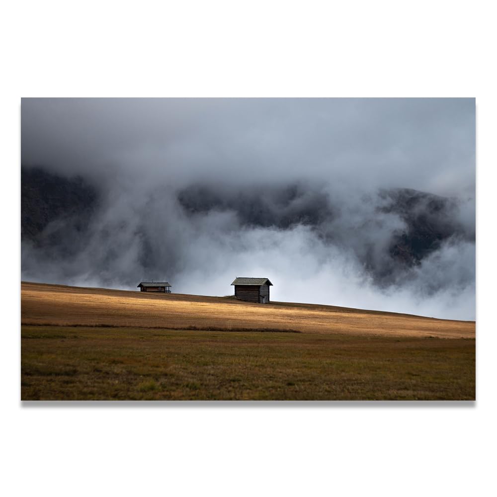VHdfgTY Swallowed By The MistElegant Mountain Landscape Canvas Wall Art Nature Scenery Home Decor 30x45cm Unframed