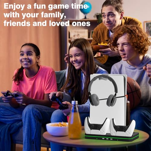 Support de refroidissement PlayStation 5 Slim double ventilation et dock de charge rapide