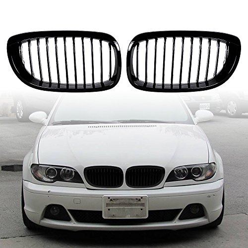 Glossy Black Front Sport Kidney Grille Grill Compatible with BMW 2003-2006 E46 325Ci 330Ci 2-Door LCI 2004 2005 by Astra Depot - Image 2