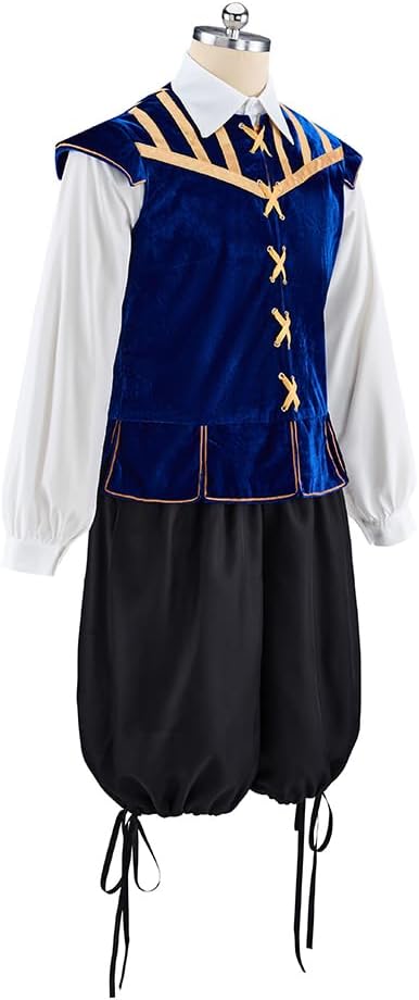 Renaissance Tudor Costume Men Suit Tudor Doublet Vest Shirt Pants Medieval Ren Faire Viking Costume Outfit - Image 3