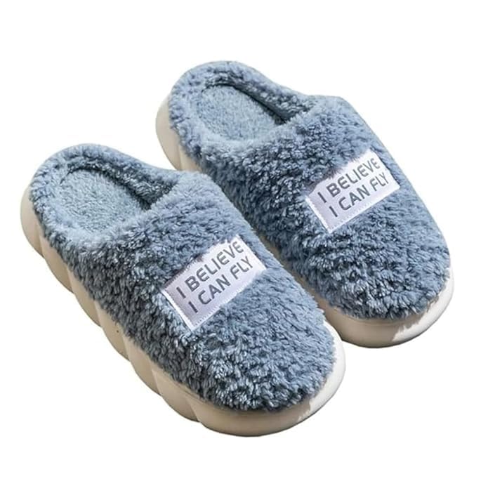 Mens Womens Fuzzy Memory Foam Warm Knitted Fluffy Winter House Shoe flip flop Slippers Indoor and Outdoor Room Bedroom Kitchen Chappal (Grey, 9) (B0CV1C5295) Amazon Price History, Amazon Price Tracker