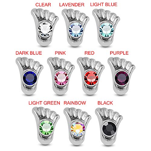 20 Pieces Box Set Of Crystal Stone On Moving Ring Top Sterling Silver L Bend Nose Stud Jewelry #TOP2