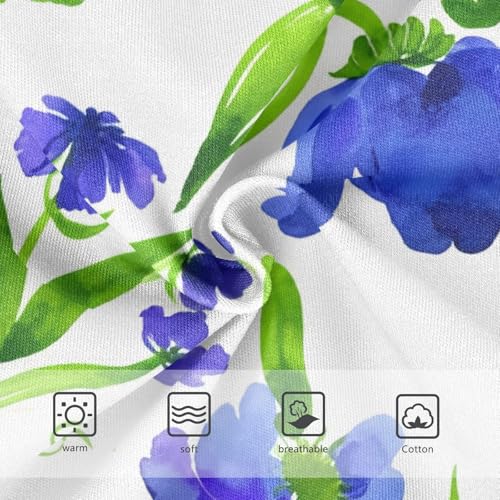 Cotton Toddler Girls Underwear Floral Watercolor Floral Blue Little Girl Panties Pattern Undies Kids Briefs 2t3