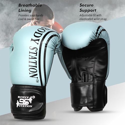 Image of Boxing Gloves - Faux Leather Training Gloves with Hook and Loop Velcro Closure for Long-Lasting Strength and Durability