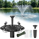 POPOSOAP Floating Pond Fountain & Aerator Complete Kit with LED Lights, 4500 L/h Water Pump, 9m Power Cord, 3 Spray Styles for Ponds, Pools, Lakes & Water Gardens
