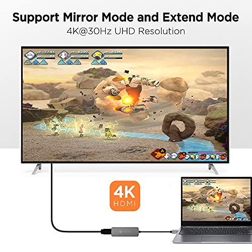 Image of NOVOO 4in1 Type C Hub with HDMI 4K Adapter,1USB 3.0Port,USB C PD Charging Port(100W),1USB 2.0 Port for MacBook Pro 2017 /2016, HW MateBook, Chromebook, XPS and Other Type C Device and More. ‎Dark Grey