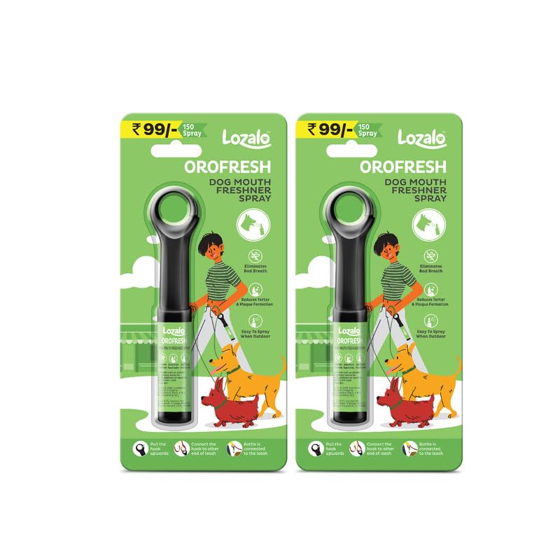 Lozalo Orofresh Mouth Freshner Spray for Dogs- 66ml, Combo Pack of 3x22ml | Eliminates Foul Breath Reduces Tartar & Plaque in Dogs & Puppies of All Breeds | with Clove Oil & Cooling Freshness of Mint (B0CXBX76FZ) Amazon Price History, Amazon Price Tracker
