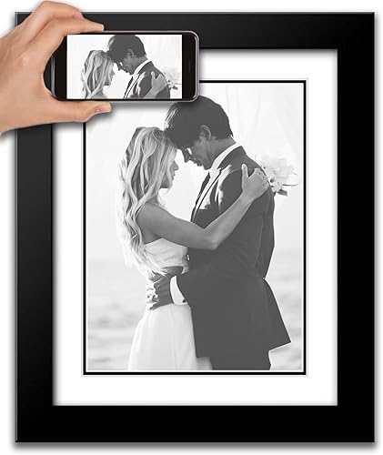 Vista 119 de ArtDirect Marco de madera negro moderno enmarcado personalizado de 12 x 14 pulgadas con tu foto o arte. Sube cualquier imagen y la imprimiremos