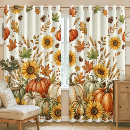 Rideaux occultants rustiques infroissables orange automne