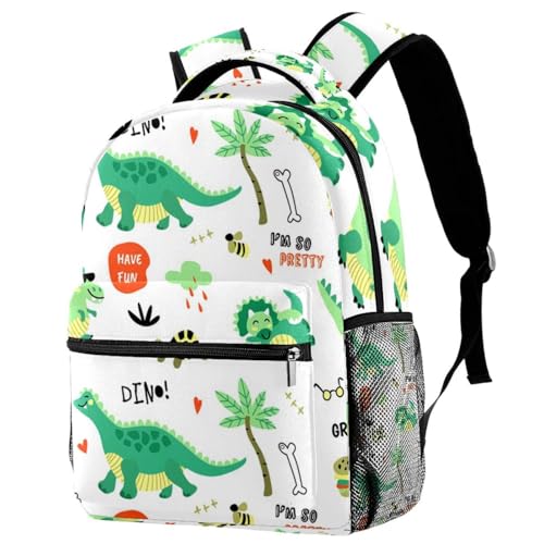 Sac à dos d'école dinosaure et tortue multicolore pour adolescents