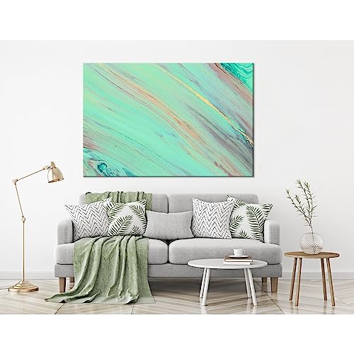 Toile Aquamarine Abstract ZELLART 90x60cm décoration murale pour bureau raffiné