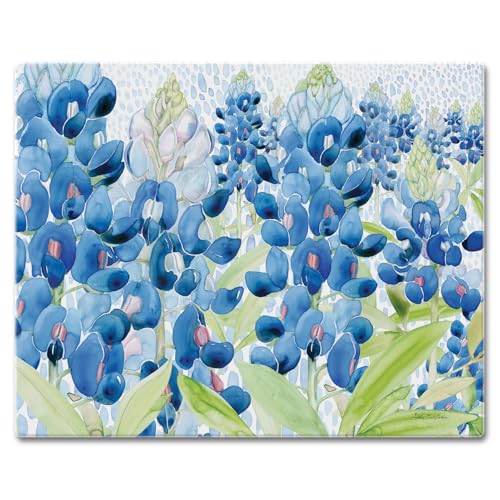 CounterArt Bluebonnet Field 3mm Tempered Glass Cutting Board