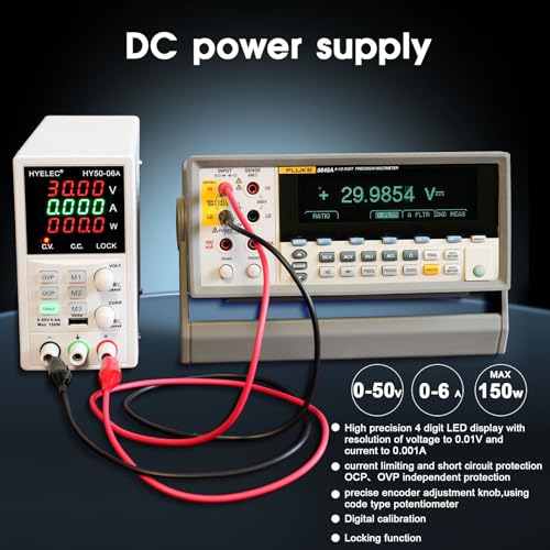 Variable DC Power Supply,0-50V 0-6A max150W Switching Regulated Bench Power Supply with Memory, 4-Digit LED Display, 5V2A USB Interface, Output Switch, Coarse and Fine Adjustments - Image 4