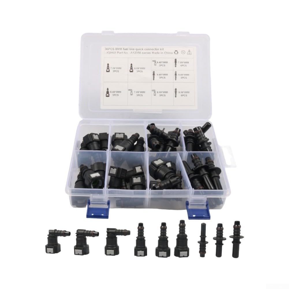 36er Set Nylon Schlauchverbinder 9.89 7.89 7.49mm(36-piece)
