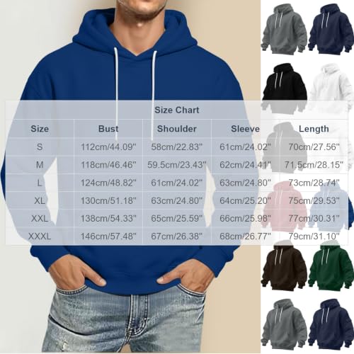 Ssuyeuri Mens Lightweight Oversized Hoodies Sweatshirts with Pocket Blue - image 6