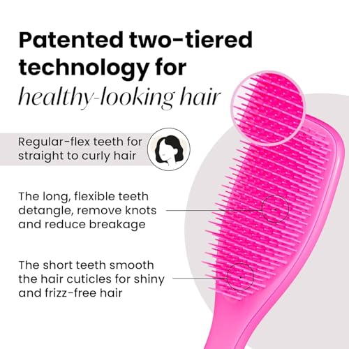 Image of Lyrovo Ultimate Hair Brush Comb for Women for Wet & Dry Hair Eliminates Knots & Reduces Breakage for All Hair Types (Red)