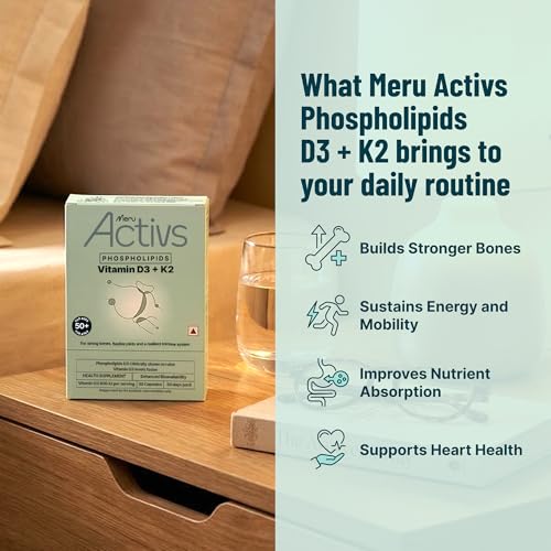 Image of Phospholipids Vitamin D3 K2 Supplement for Adults 50+ | Liposomal D3 600 IU + K2 MK-7 | Enhanced Absorption Phospholipid Formula for Bone Strength, Joint Flexibility, Mood & Immunity Support | 30 Capsules (1 Month Supply)