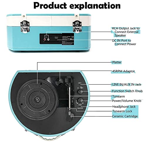 Tourne-Disque Bluetooth USB avec Haut-parleurs stéréo, Tourne-Disque à 3 Vitesses avec Lecture et Codage USB pour Chaque Famille - Les Beatles, Paul McCartney, John Lennon, RIngo Starr, George Harrison Tourne-Disque Bluetooth USB avec Haut-parleurs stéréo, Tourne-Disque à 3 Vitesses avec Lecture et Codage USB pour Chaque Famille – Image 5