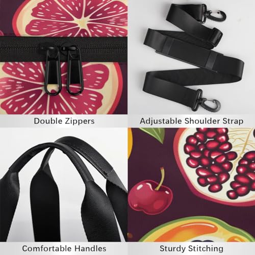 Pomegranate Papaya Travel Gym Bag Waterproof Sport Dance Bag for Women Men Portable Gymnastics Duffel Bags Canvas Tote Carry on Handbag for Workout Overnight Weekender4