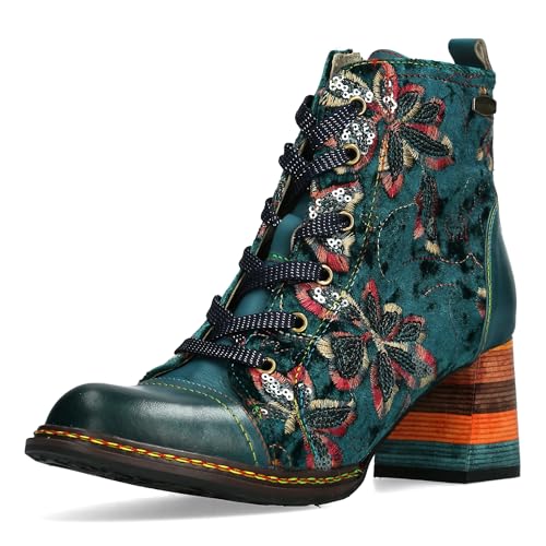 LAURA VITA Bottines Femme Rejineo 78, Pointure:38 EU, La Couleur:Turquoise