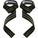 Lifting Straps (1 Pair) - Padded Wrist Support Wraps - for Powerlifting, Bodybuilding, Gym Workout, Strength Training, Deadlifts & Fitness Workout (Black/Green)