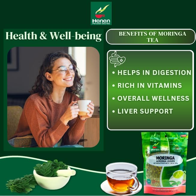 Miniatura 5 de Hanan Té de Moringa de Hierbas (te de moringa) 1.1 oz (30 g) - Hojas de plantas oleíferas secas naturales de Perú