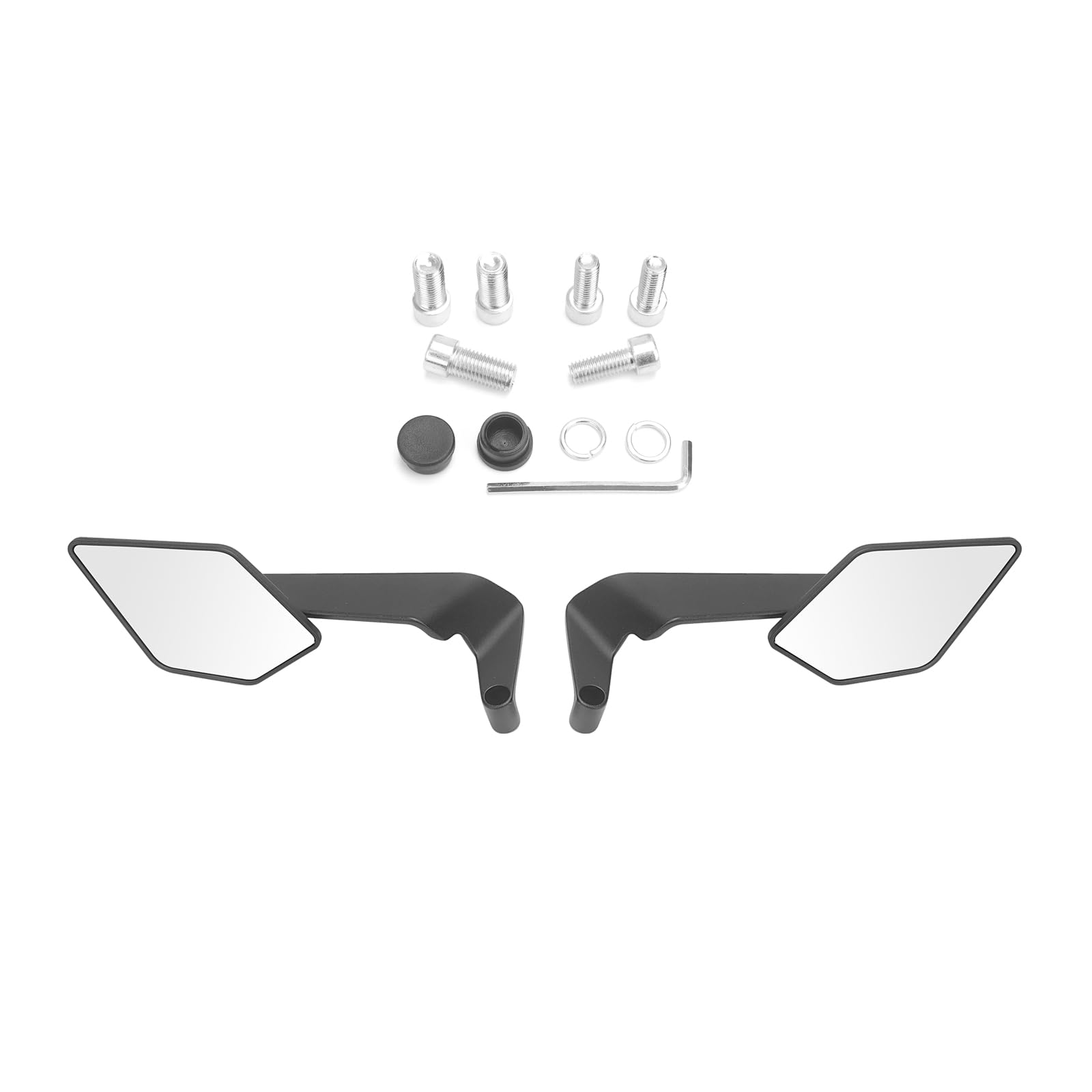 Motorcycle Adjustable Mirrors, ATV, Dirt Bike Sides Mirror, Scooter Rear View Mirror 7/8" Handle bar End Mount W/ M8 M10 Bolts Universal for Dirtbike,