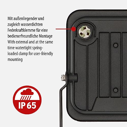 Brennenstuhl naświetlacz led JARO 4060 / kinkiet zewnętrzny 30W do użytku na zewnątrz (oświetlenie zewnętrzne do montażu na ścianie, reflektor LED 3450lm wykonany z aluminium, IP65)
