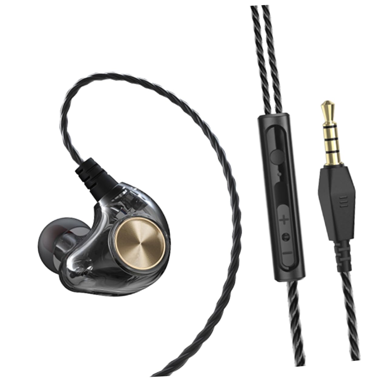 Angoily 3pezzi Auricolari In-ear Con Microfono e Bass Stereo Per Smartphone Design Ergonomico e Cavo Antigroviglio Per Sport e Allenamento Nero