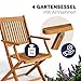 Casaria® Gartenmöbel Set Modell 2026 - NEU: Extra Stabiler Tisch mit umlaufender Verstärkungsleiste 5-teilig aus FSC® Akazienholz, 4 Stühle mit Armlehnen, klappbar für Garten & Balkon