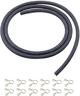 Tvent 1/8" Fuel Line Hose 6 Feet 3.5mm Gas Line with 10pcs Clamps For Honda 95001-35003-60M Lawn Mowers Tractors Scooter ATV Golf Cart Motorcycle Snow Blowers Generator