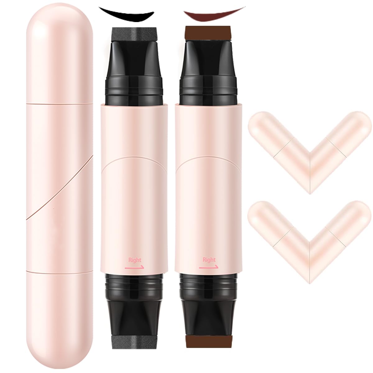 2 PCS Dual-Ended Eyeliner Stamp, Foldable Winged Liner Stamp, Easy to Apply Cat Eye Stamp with L/R Markings, Smudge-Resistant, Beginner-Friendly Winged Eyeliner (Black & Brown) #1